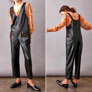 Avec Les Filles Vegan Leather Jumpsuit SZ L